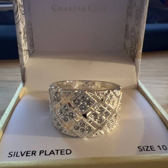 Charter Club Jewelry - Charter Club Silver Plated Ring Size 10 New in Box